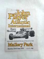 MALLORY PARK PROGAMME   JOHN PLAYER ATLANTIC INTERNATIONAL    23rd. JUNE  1974