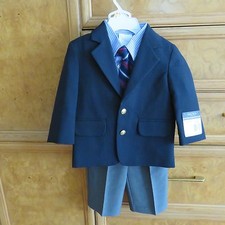 infant Boys Nautica 4 piece suit gray pants blue jacket size 24M new NWT 79.50