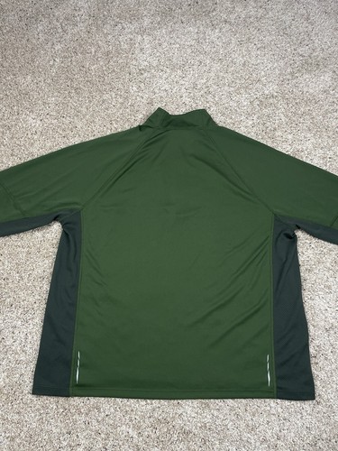 LL Bean Ridge Runner Sweatshirt 2XL Men Green 1/4 Zip 3/4 Sleeve Slightly Fitted - Picture 4 of 10