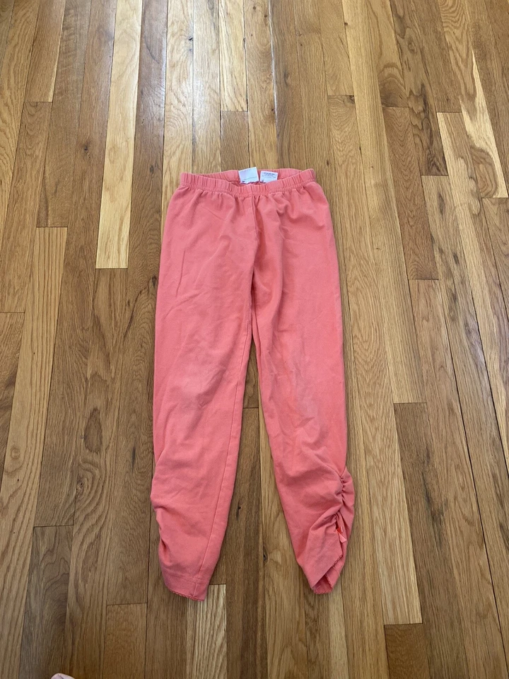 HANNA ANDERSSON Girls' Pink Peach STRETCH Capri Pants Size 140 US 10 Gathered - Image 3 of 4