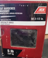 ACE 5 LB. CUT HARDENER MASONRY SPECIALTY NAILS 8d 2-1/2'' 205 COUNT
