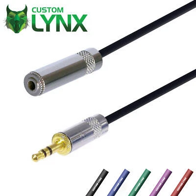 Neutrik 3.5mm Stereo Jack Headphone Extension Cable. PRO Male to Female TRS Lead