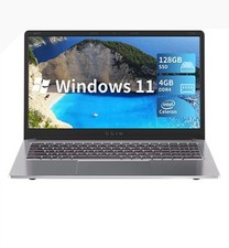 15.6inch Laptop 4GB DDR4 128GB SSD Windows 11 with 4 Core Intel Celeron Full HD