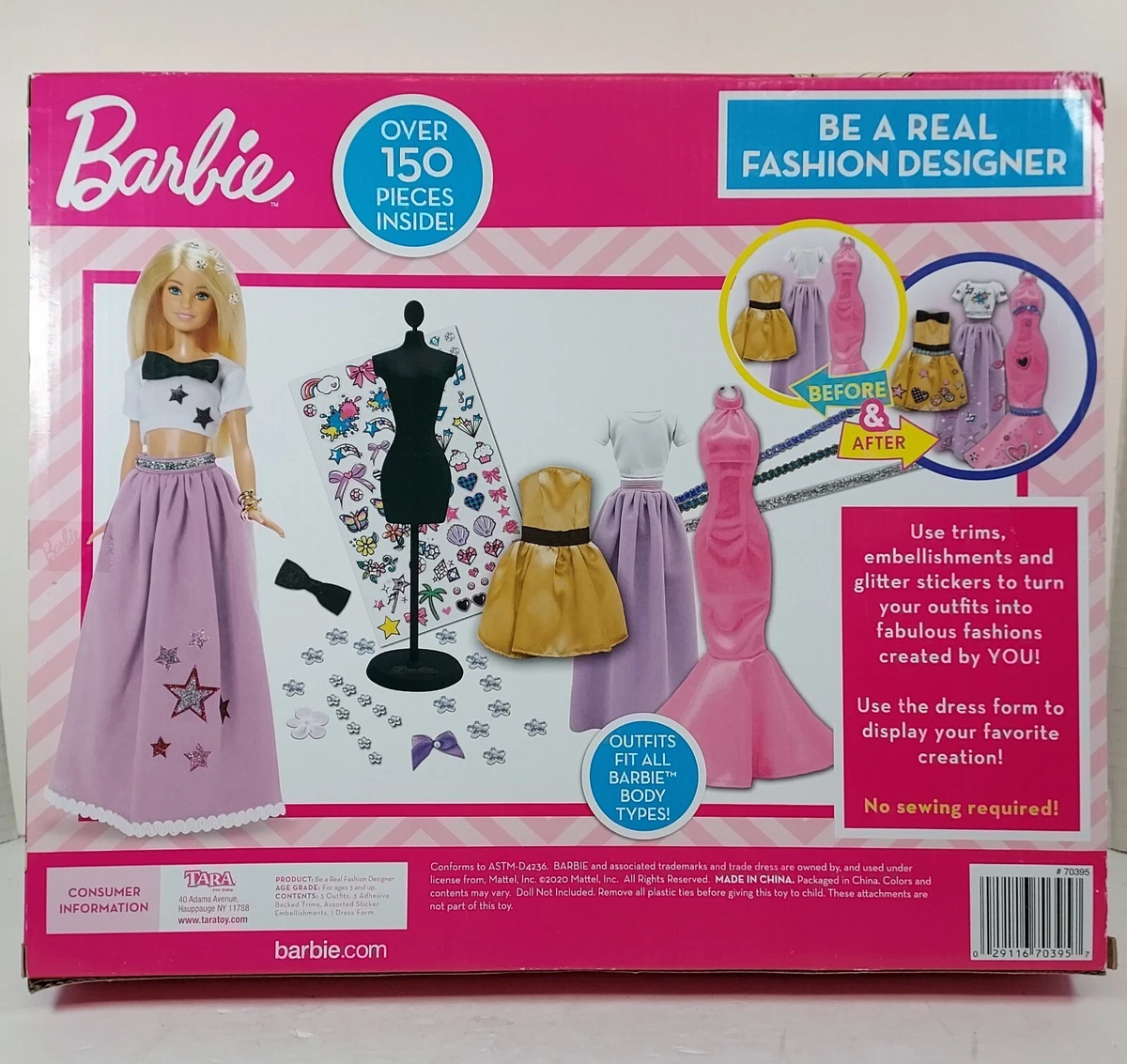 Tara Toys Barbie Be a Fashion Designer Doll Dress up Kit 