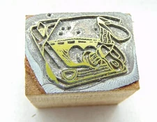 Printing Letterpress Printers Block Feet Hanging Out Of Hood Of Car 