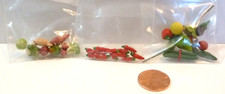 3 BAGS OF DOLLHOUSE MINIATURE FRUITS  VEGETABLES OVER 30 ITEMS