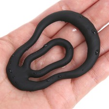Male-Scrotum-Testicle Squeeze Rings Cage Stretcher CBT Enhancer Delay Ball MEN'S