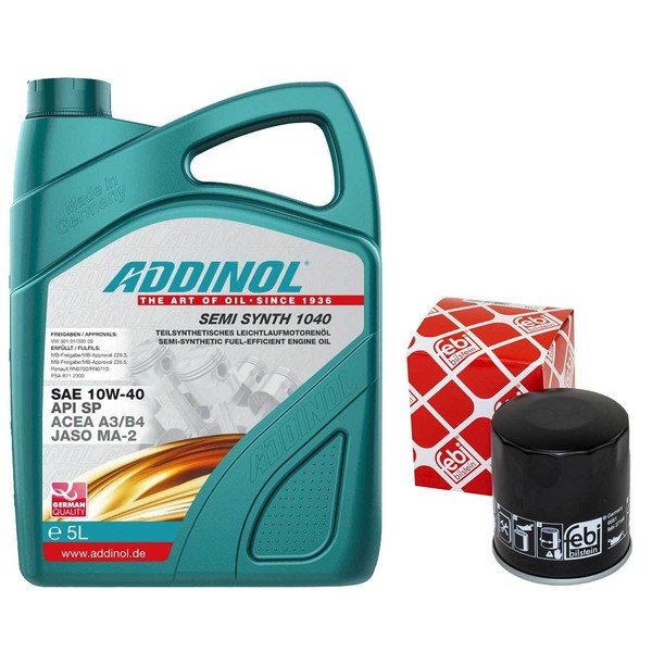MotoröL Set 10W-40 Addinol 5 Liter + ÖLfilter 27149 FüR Toyota Carina Camry MR 2-image