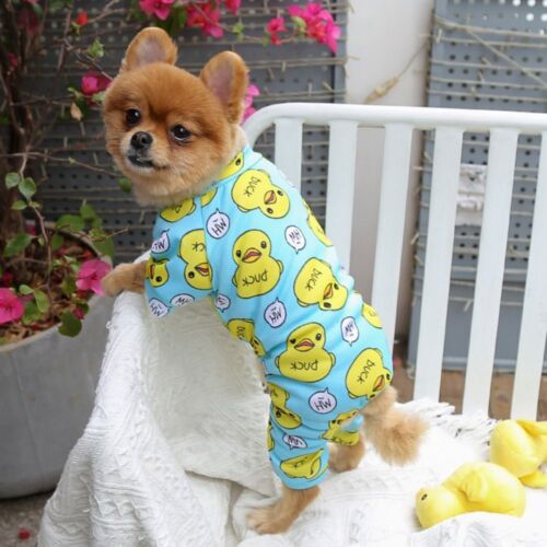 Cartoon Duck Puppy Dog Pajamas Polyester Dog Bodysuits  For Dogs Puppy - Picture 1 of 9