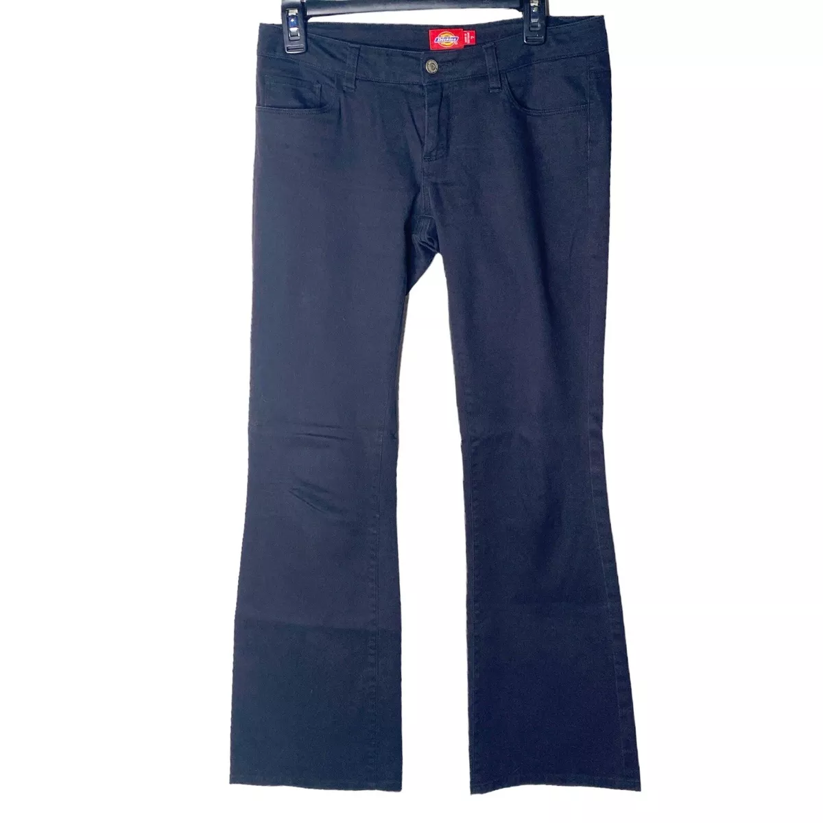 Dickies Womens Jr Girls Boot Cut Black Jeans Size 7 Work wear Uniform
