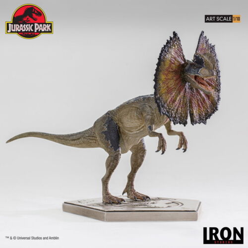 Iron Studios Dilophosaurus Jurassic Park Modellino dipinto 1/10 nuovo stock - Foto 1 di 12