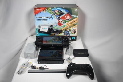 Nintendo Wii U Deluxe Set Mario Kart 8 Game Pre-Installed Tested