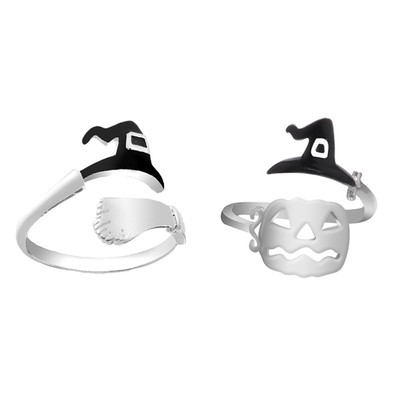 2 Pcs Verlobungsring Hexenhutring Witch Hat Design Festival Finger Accessory