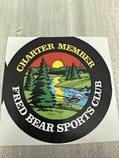 Fred Bear Hunters Club Charter Member Wildlife Hunter 4" Sticker Reproduction