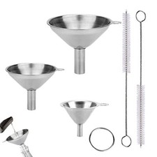 3Pezzi Imbuto in Acciaio Inox Metallo Imbuti da Cucina Inossidabile Mini (A7P)