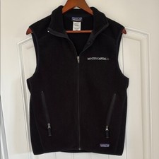 Patagonia Synchilla Black Fleece Outdoor Hiking Full Zip Vest Men's Small 25183