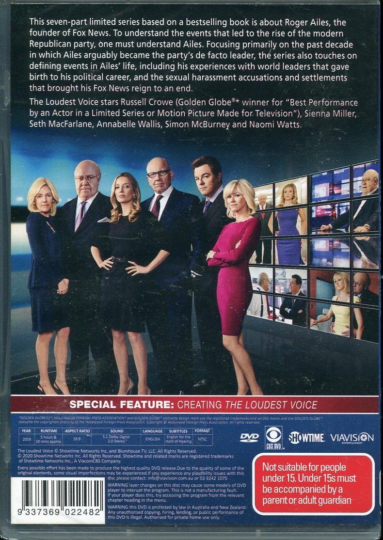 The Loudest Voice Complete Series DVD NEW Region Russell Crowe