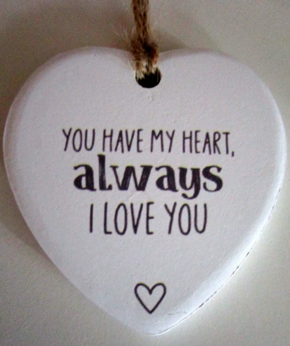 SHARE A MESSAGE LOVING HEART ON HANGING STRING