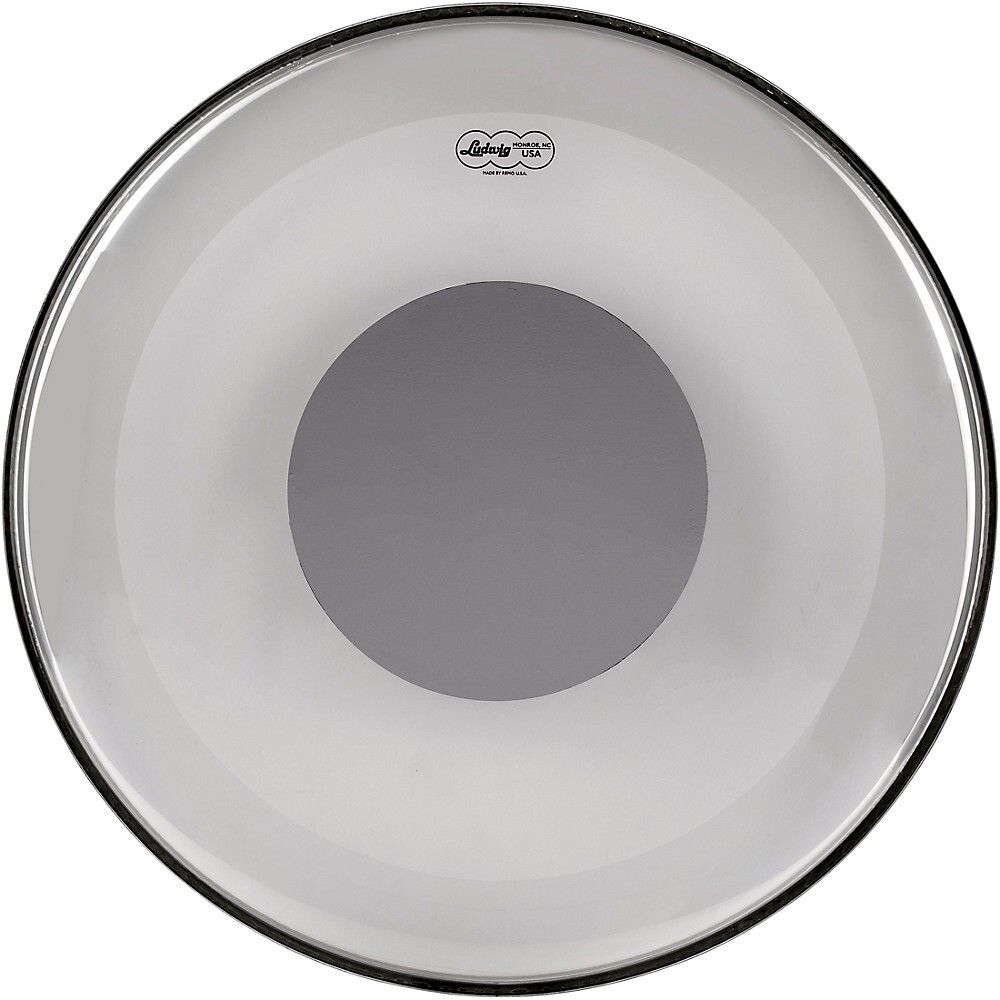 Прозрачная головка бас-барабана Ludwig Silver Dot Clear диаметром 22 дюйма.