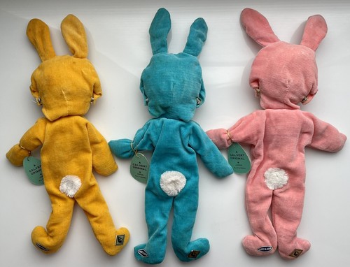 Calvert Set 3 Original Maske Puppe Hase Kaninchen abnehmbare Kapuze Plüsch Ostern Vintage - Bild 3 von 18