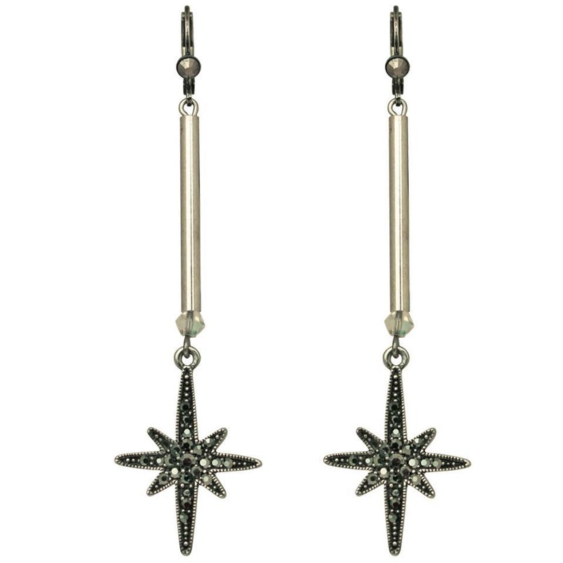 KIRKS FOLLY ASTRAL FALLING STAR LEVERBACK EARRINGS ~ SPARKLING CRYSTALS~~ 