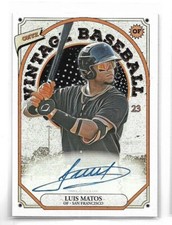 Luis Matos  2023 Vintage Onyx ON CARD auto  SAN FRANCISCO GIANTS