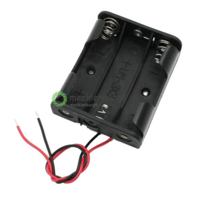 Plastic Battery Storage Case Box Holder For 3 X AA 3xAA 4.5V with wire leads