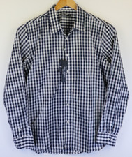 New Paul Jones Button-Up Dress Shirt Black White Gray Checker Plaid Long Size XL