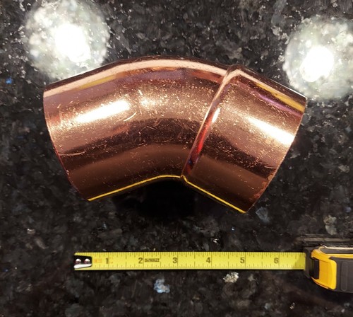 3" Copper Pipe Fitting 45 Degree Elbow WROT Ftg x C NIBCO 606-2