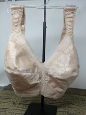 Playtex Size 38D #4593 18 Hour Jacquard Bra Wire Free Full Coverage Bra Beige