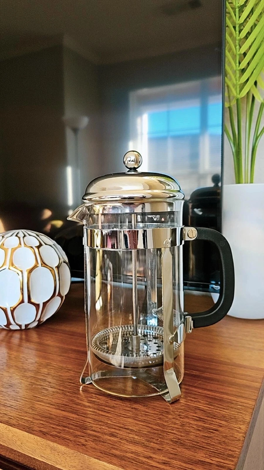 Sterling Pro French Cup Press Unique Double Screens Chrome Plated Used 8 Cup