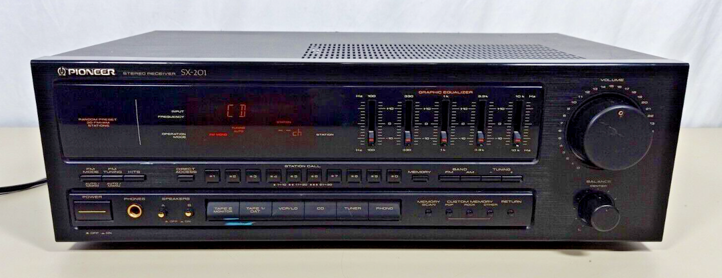 Pioneer SX201 Stereo Receiver Graphic Equalizer Surround Sound Made in