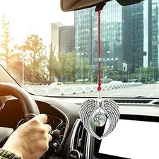 Crystal Wing Car Pendant, Car Rearview Mirror Hanging Ornaments, Wi Color: Red