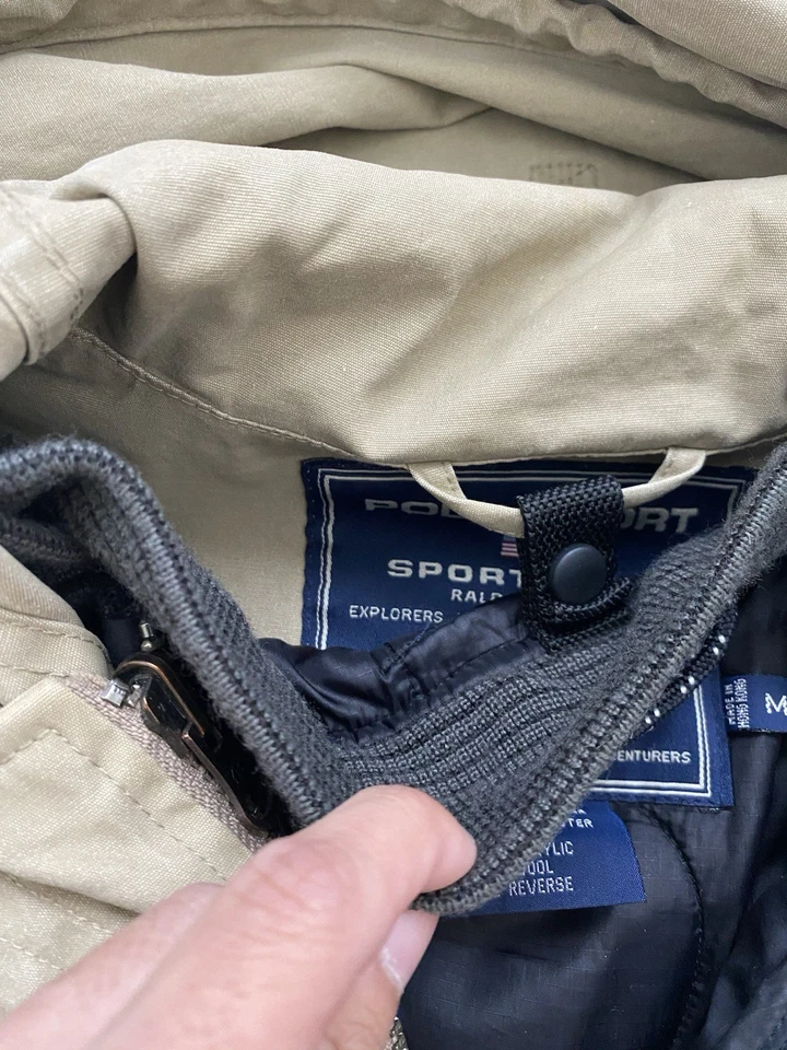 Винтажная охотничья куртка парка 1990-х Polo Sport Sportsman Ralph Lauren военная MD - Изображение 4 из 4