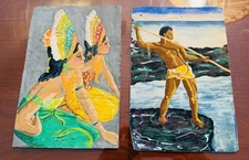 (2) Vintage Hawaiian?Polynesian?Portraits-Stunning Color-5x7-On Paper 1950’s Era