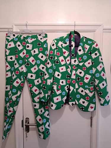 OPPOSUITS HERREN POKER FACE CHIPS ACE KARTEN JACKE 38R TRS 32L & TIE OPPO SUIT - Bild 20 von 22