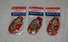 Vintage Tin Litho Cricket Clicker lot of 3 MIP AIGAMI clowns lion noisemaker