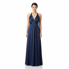 White by Vera Wang Midnight Blue Deep V Gown Formal Bridesmaid Dress Size 18