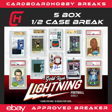 2026 Gold Rush Lightning Football GREEN BAY PACKERS 5 Box 1/2 CASE BREAK
