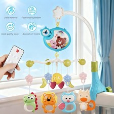 Mobile Babybett mit Stern Projektor Fernsteuerung Spieluhr Baby Einschlafhilfe