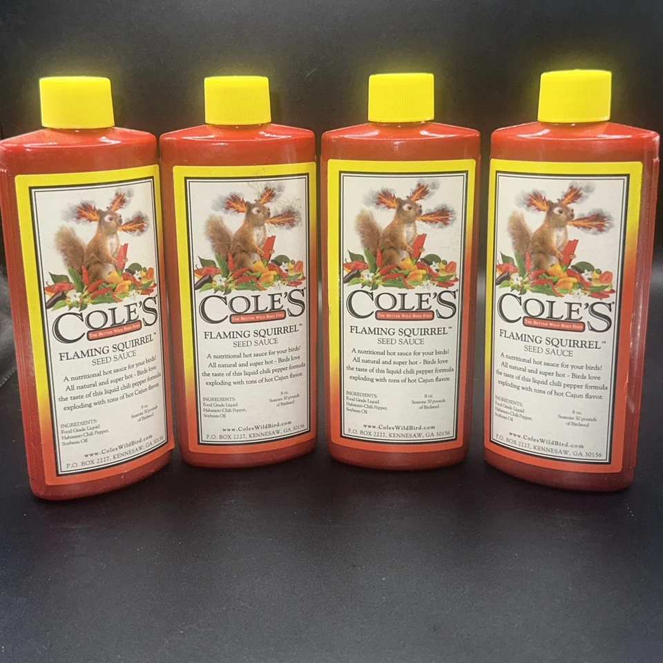 Cole's Wild Bird Products Flaming Squirrel Seed Sauce 8-Ounce Bottle 4Pack 0 SH