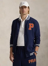Polo Ralph Lauren Men's 4XLT RL Fleece Graphic Varsity Jacket NWT Navy