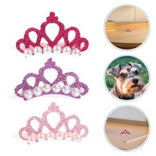 30PCS Dog Hair Crown: Faux Pearl Hair Clips for Small Dogs and Cats - Cute Pet