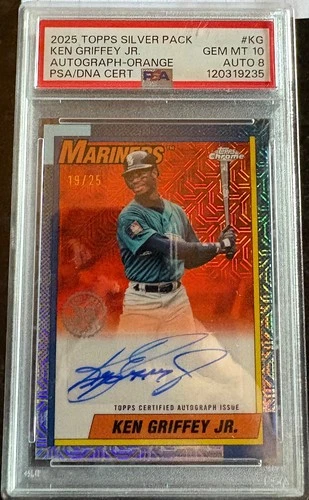 2025 Topps Silver Pack KEN GRIFFEY JR  19/25  PSA 10 Auto 8