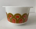 Vintage Pyrex MCM Fish Scale Arches Orange Gold 1.5 Quart Mixing Bowl Dish