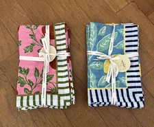 Anthropologie Luca  Fruit  18" x 18" Napkins- SET OF 4 -Lemons or Strawberries