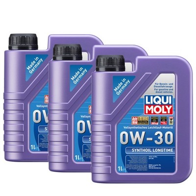 LIQUI MOLY 0W-30 3L SYNTHOIL LONGTIME Motoröl für AUDI CITROËN HYUNDAI LADA