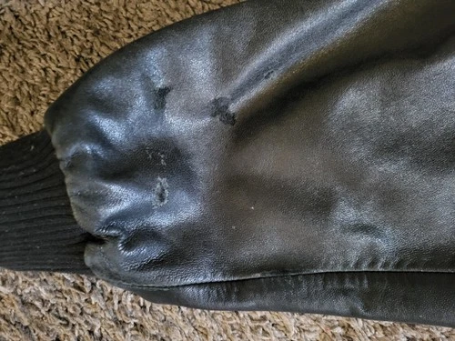 Pelle Pelle Marc Buchanan Leather Bomber Jacket Black/Brown 50 Lined Zip image 13