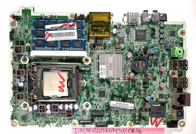 HP DA0WJ5MB6F0 REV: F Motherboard With Intel Core i3 @ 3.30GHz CPU and 4 GB RAM