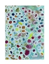 Aceo By Kenna Art Collector Card Abstract Original Painting 2.5” X 3.5” Signed